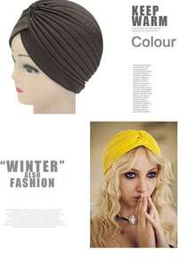 1/5/10 قبعة وشاح أحادية اللون، قبعة صيفية كاجوال للنساء، قبعة حزب ريترو، وشاح محبوك مطرز ومضلل، وشاح مضرّس، قبعة شيموثيرابي مطاطية متقاطعة على الجبهة، وشاح كاجوال للنساء - متعدد الألوان - مشاهدة 3