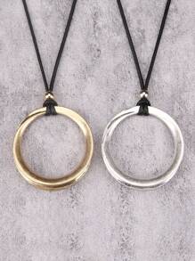 1 pieza Pendiente grande de aro retorcido minimalista exagerado de moda, collar largo unisex vintage de hip-hop con cuentas de , bronce y plata, regalo de pareja, regalo de joyería