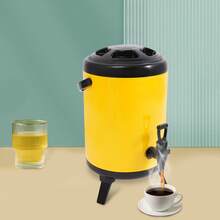 CNCEST 8L/2.11 Gallon Stainless Steel Insulated Beverage Dispenser - Thermal Server For Hot & Cold Drinks With Spigot - Perfect For Tea, Coffee, Juice, And Catering Events (Yellow) - Yellow - View 6