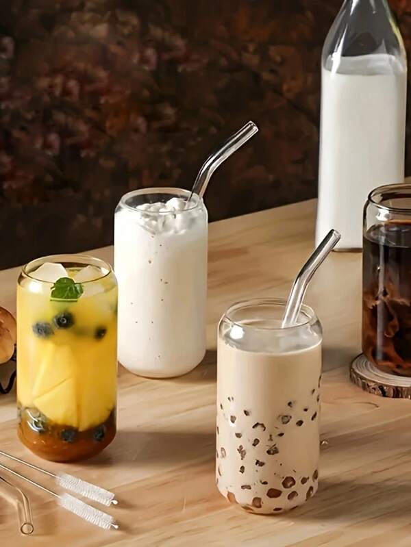 1PC300/500ml Glass Water Cup, Single-Layer Transparent Glass Water Cup, Portable Water Cup, Transparent Water Bottle, Outdoor Sports Water Bottle