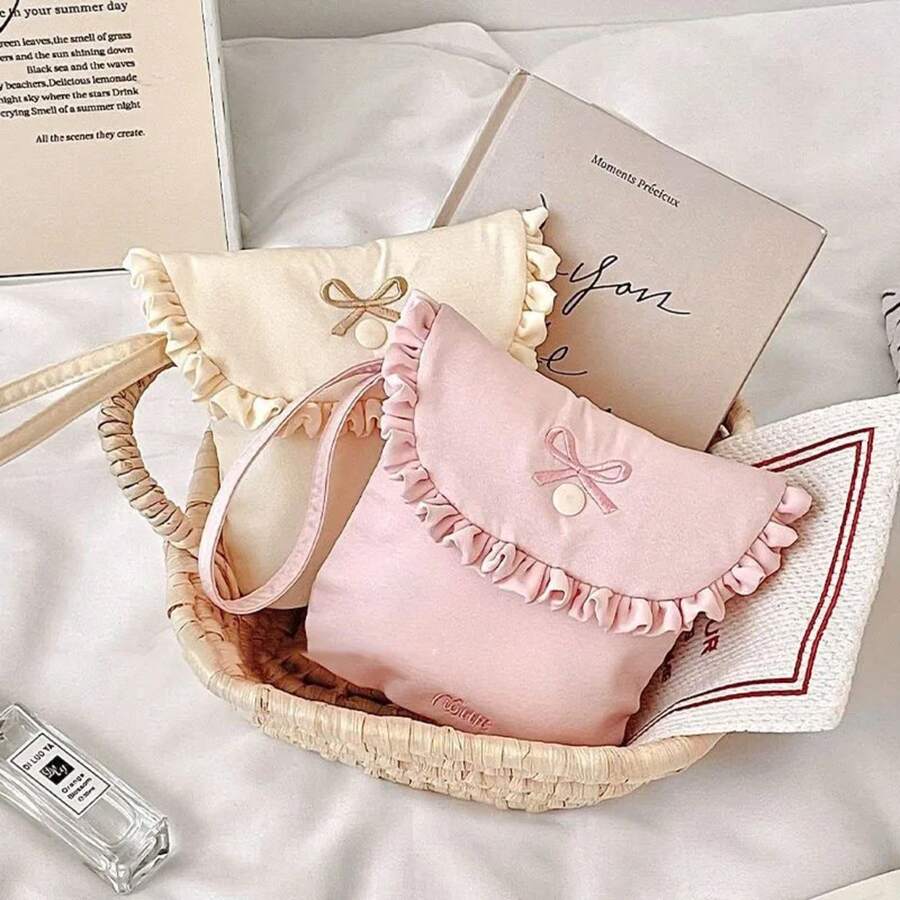 Bonitas servilletas sanitarias, bolsa de almacenamiento de toallas para la menstruación, tampón portátil para estudiantes, bolsa mensual, bolsa de almacenamiento - Amarillo - Ver 1