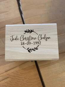 1 Peça Caixa de Memória Personalizada de Madeira Personalizável, Organizador de Armazenamento de Documentos/Fotos, Presente de Aniversário/Casamento/Aniversário de Casal/Aventura/Viagem