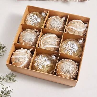 9 piezas/Set Bolas de Navidad de 8 cm, Decoraciones de Árbol de Navidad Colgantes, Bolas de Navidad Transparentes Irrompibles Creativas para el Hogar, Adornos Colgantes de Árbol de Navidad de Plástico, Bolas Colgantes Decorativas Navideñas, Adecuadas para la Decoración del Hogar y Celebraciones Navideñas, Fiestas, Fiestas de Navidad, Decoración de Habitaciones, Decoración Navideña, Decoración de Festivales, Recuerdos de Fiestas, Decoraciones Divertidas de Fiestas de Navidad, Navidad, Feliz Año Nuevo, Decoraciones Navideñas, Regalo de Navidad Perfecto para Amigos