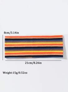 1 buc. Bandă de păr moale antiderapantă pentru femei, cu imprimeu cu dungi curcubeu la modă, accesoriu de păr elastic pentru sport și yoga, versatilă pentru purtare zilnică, accesorii de păr la modă, bentițe clasice de păr, bandă de păr