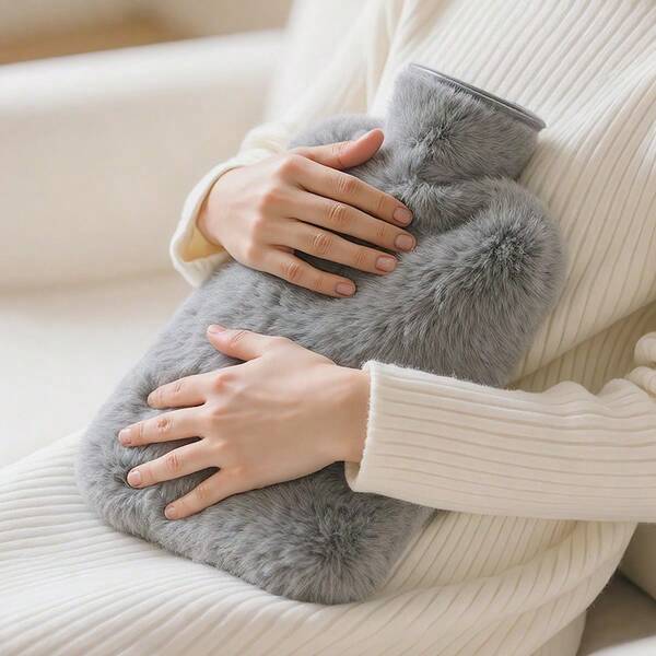 1pc Plush Hot Water Bottle, Warm Belly, Plush Heating Pad, Menstrual Cramp Relief, Hot Compress, Warm Hand Warmer
