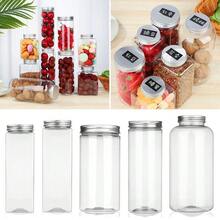 Contenedores herméticos para almacenamiento de alimentos transparentes para organización y almacenamiento de despensa de cocina. Tarros, botellas, latas selladas para cereales, harina y azúcar, incluye etiquetas y marcador