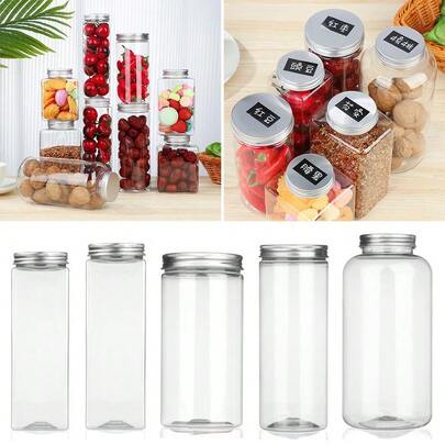 Luftdichte Lebensmittelaufbewahrungsbehälter, klare Küchenvorrats- und Aufbewahrungsdosen, Flaschen, für trockene Lebensmittel wie Müsli, Mehl und Zucker, inklusive Etiketten und Stift