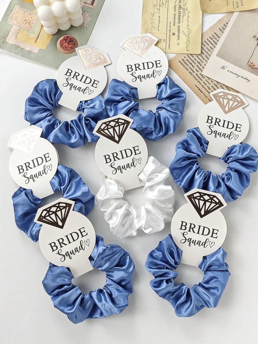 7 chiếc dây buộc tóc co giãn bằng satin màu xanh dương đa năng, không gây hư hại tóc, đính pha lê, thích hợp làm quà tặng dự tiệc, quà cưới, quà cho phù dâu, dành cho nữ, dây buộc tóc, phụ kiện tóc, phụ kiện tóc, dây buộc tóc scrunchy, phụ kiện buộc tóc đuôi ngựa thường ngày, dây chun co giãn.