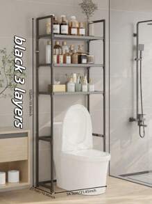 1pc Practical Bathroom Toilet Organizer Rack, 2-3 Layer Easy Assembly Bathroom Over Toilet Storage Rack, Freestanding Toilet Space Saver Shelf, Suitable For Home Decor And Bathroom Storage In Summer