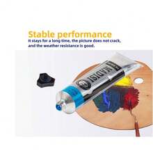 Tinta a óleo profissional Madisi de 170ml (5,95 onças) - Embalagem em tubo de metal - Cores comumente usadas em pintura - Tinta a óleo de qualidade para artistas - Boa cobertura e força de coloração - Adequado para iniciantes e adultos, de volta às aulas, suprimentos escolares - 170ml - Visão 4