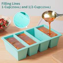 Silicone Freezer Tray For Sauce Cube: Silicone Freezing Tray For Broth Soup Storage - Freeze 250mL 125mL Souped Portion - 彩色 - 查看 6