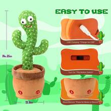 Talking Dancing Cactus With Lights And Music, 120 Songs , Christmas Birthday