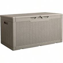 Outdoor Storage Bench - "藤編"淺棕色 - 查看 1