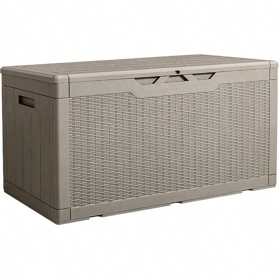 Outdoor Storage Bench - Tejido de ratán marrón claro - Ver 1