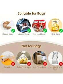 Sellador de calor portátil y mini para bolsas de alimentos, selladora de vacío para bolsas de plástico, máquina selladora de bolsas de aperitivos, kit de sellado de tubos de plástico - Cierre térmico de bolsas de plástico para mantener la frescura - Accesorio de cocina fácil de usar (Baterías no incluidas)