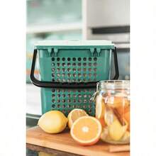 bioMat AirBox® Cubo de Basura orgánico con para la Cocina para Bolsas de hasta 10 l Cubo de Compost con Tapa Perforada Independiente o montable - Verde - Ver 5