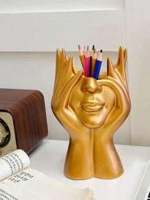 1pc Human Form Decorative Desk Organizer, Multi-Functional Pen/Makeup Brush Holder