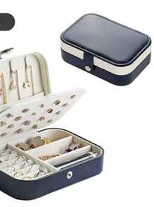 1 pieza/2 piezas Organizador de joyas portátil, para pulseras, collares, aretes, anillos, almacenamiento de accesorios para mujeres, organizador de viaje, regalo de vuelta a la escuela