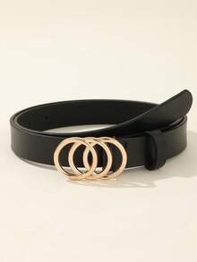 3件套加大码女士经典PU皮腰带，配3个合金环扣，时尚百搭，适合所有季节，夏季、秋季、万圣节等场合。