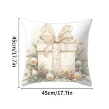 圣诞节家居装饰抱枕套，白色圣诞抱枕套节日派对装饰，适用于圣诞节客厅沙发枕头装饰，圣诞节