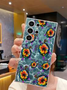 1 pieza Funda de teléfono con diseño de tortuga del océano azul compatible con iPhone, Honor, Redmi, Galaxy A04e/12/A13/A14/A34/A50/A52/A53/A54/S21/S22/S23/S24/S25/S25Ultra, 6A/7A/8A, 12T/13T