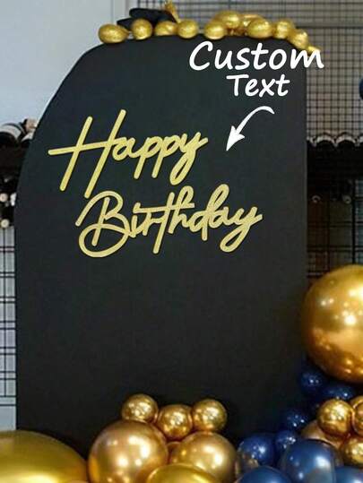 1pc Customized Blessing Sign, Made Of Felt For Balloon Arch Decoration, Suitable For Birthday Party, Christening Ceremony, Back To School, Valentine's Day, DIY Gift, Handmade, Handwritten, Wedding Stickers, Gift Stickers, Customized Holographic Name Stickers For Glass, Cups, Rolls, Balloons,Warm Ambience,Winter Grace,Office Decor