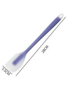 1 pieza Espátula integrada semitransparente de silicona aprobada por la FDA, espátula semitransparente grande, cuchillo batidor de crema, espátula pequeña - Morado - Ver 10