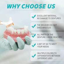 四支装假牙清洁刷，双面假牙保持器清洁刷，适合居家、旅行、户外活动。父亲节、开学季、节日送礼佳品（蓝色、绿色、紫色、橙色） - 彩色 - 查看 2