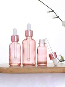 1 Piece 10/15/20/30ml Transparent Pink Essential Oil Essence Dropper Bottle Cosmetic Dispensing Bottle
