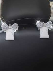 1pc/2pcs Car Hook Seat Back Front And Rear Bowknot Car Multifunctional Storage Backrest Small Hook