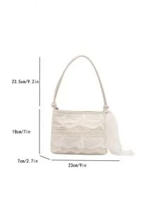 Korean Niche Simple Lace Gentle Style Shoulder Bag - New Casual Vacation Fairy Tote Shoulder Bag