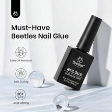 9 In 1 Gel Nail Glue For Acrylic Nails Tips, 2 Pcs 10ml Super Strong Nail Glue For Clear False Nails Tips Base Coat Rhinestones Blooming Art Gel Long Lasting U V Light Cure
