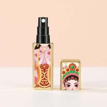 1PC, 5ML National Style Square Perfume Bottle With Peking Opera Facial Makeup, Portable Travel Bottom Directly Filled With Perfume Bottle, Perfume Spray Bottle, Reusable, Bottom Filled With Liquid Design, Mini Cosmetics Bottle, Various Colors Available, Birthday Gifts For Family And Friends, Holiday Gifts, Travel Portable, Perfume Bottle - Multicolor - View 12