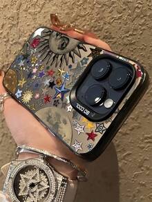 Star Sun Emoticon Phone Case Suitable For Compatible With Iphone16, 15, 14, 13, 12, 11, PRO MAX,16e As Well As X, XS, PLUS, Galaxy S22/23/24 Ultra/FE+ - 彩色 - 查看 2