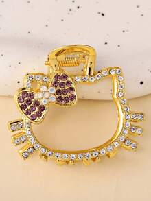 Sanrio Sanrio Hello Kitty Hair Clip Cartoon Rhinestone Hair Claw Clip Kawaii Kitty Cat Hairpin Back Head Hair Non Slip For Face Wash Spa Makeup Decorative Accessories Stylish Hair Grips For Thick Hair(Some Parts May Be Random) Fall Winter Hair Accessories For Women For Vacation Outfits Woman Elegant Hair Clutch