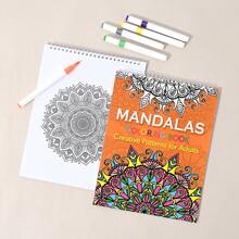 Livros de Colorir Hardcover com Padrões de Animais Mandala em Espiral e Desenhos Relaxantes para Colorir para Adultos 20 Folhas, Volta às Aulas, Materiais Escolares
