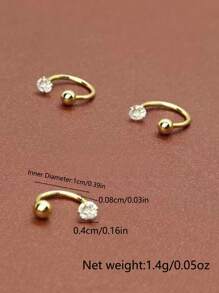 Nooxian Conjunto de 3 brincos femininos - Brincos de cartilagem em formato de C de aço inoxidável 316L, joias de piercing simples e multiuso, presente, estilo praia, à prova d'água e hipoalergênico para primavera/verão