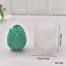 1pc Tulip Flower Silicone Mold, Candle Mold - White - View 9