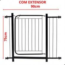 Grade Portão Proteção Pet Cachorro 80 A 90 Cm Criança Cães - Preto - Visão 3