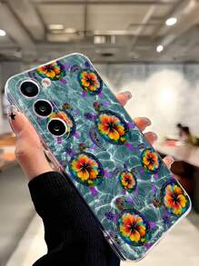 1 pieza Funda de teléfono con diseño de tortuga del océano azul compatible con iPhone, Honor, Redmi, Galaxy A04e/12/A13/A14/A34/A50/A52/A53/A54/S21/S22/S23/S24/S25/S25Ultra, 6A/7A/8A, 12T/13T