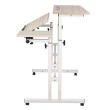 Bureau debout mobile avec plateau pour souris, réglable en hauteur, bureau assis-debout roulant, petit poste de travail sur roulettes pour ordinateur debout, bureau assis-debout pour bureau à domicile