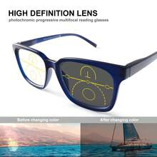 多焦点、变色、防蓝光高清老花镜，各种距离视野清晰，适合各种脸型，时尚眼镜