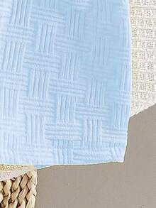 2 件套男婴街头时尚套装 - 纹理口袋熊刺绣衬衫和短裤 - 藍色 - 查看 7