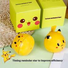 pokemon 1 Stück süßer Pikachu Modell Timer, Lernen für Studenten, mechanischer Timer für Küche und Kochen, Zeitmanagement, multifunktionale elektronische Countdown-Erinnerung und Wecker, praktisches kreatives Geschenkdekor, Geburtstag, Weihnachten, für Pokemon Fans