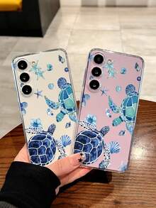 Blue Sea Turtle Painted Plain Perforated Simple Anti-Drop Thick Phone Protective Case Print Compatible With Iphone 15/IP16 PROMAX XR/7/8, IPhone 15 Promax/12 PROMAX/13 PROMAX/14 PROMAX 13 14 11 12p14 Female P11 Soft Shell P12 Anti-Fall XS.XR/78P.78GES2, Suitable For A134G A22 A21S A514G A52 S22 ULTRA A335G, Suitable For Redmi 10 Redmi Note 114G Redmi 11 Lite A53TPu A14/A23/S23ULTRA S24 A14 A15 S23 A73, Redmi Phones Waterproof Shockproof Scratch Resistant