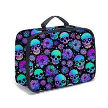 Skull Pattern Picnic Bag, Reusable Meal Bag Suitable For Adults, Girls, Boys, Portable Meal Bag For Work, Picnic, Play, Outdoor, Self-Drivingback To School School Stuff Bag For School Lunch Bag For Women Cooler Bag Picnic Accessories School Accessories