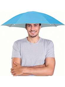 1pc Umbrella Hat, Suitable For Camping And Fishing, Elastic Headband Umbrella Hat, UV Protection