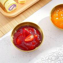 奢华金色酱料碟 酱料碟 寿司酱料碟 优质不锈钢迷你独立酱料碗 圆形调味碟 适用于寿司/墨西哥卷饼/炸薯片 开胃菜盘 即食拼盘配件 圣诞节/感恩节/新年/派对/自助餐/餐饮用品,学校用品