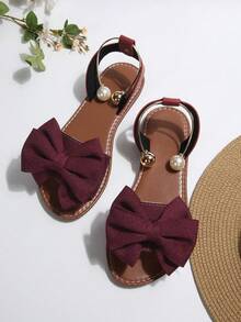 夏季新款大码女式平底凉鞋、沙滩拖鞋 - 酒紅色 - 查看 7