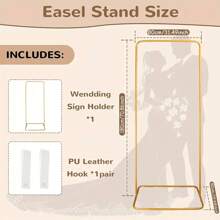 1 pièce Support de panneau de fête en métal moderne - Support de panneau d'accueil de mariage robuste, convient pour les mariages, les anniversaires, les fêtes à thème, les photomatons, la décoration d'intérieur, les anniversaires, la fête des mères, Halloween, Noël, la fête des pères, les remises de diplômes, les restaurants familiaux, les salons, les chambres à coucher, les salons de thé, la publicité extérieure et la décoration d'ambiance. - Aucune alimentation électrique nécessaire, utilisation intérieure et extérieure, décoration de mariage, cadre de bannière décoratif, installation facile